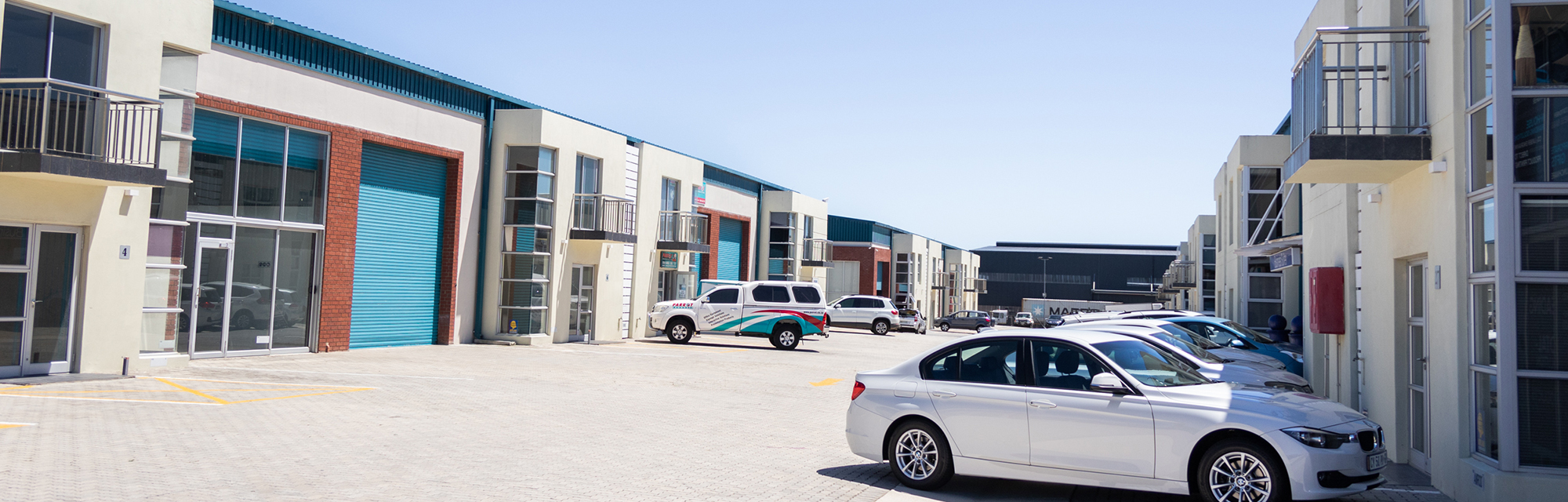 Office buildings and parking space